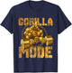 Gorilla Mode Weight Lifting Power Beast Workout Gold Fitness T-Shirt - T-Shirt | Navy