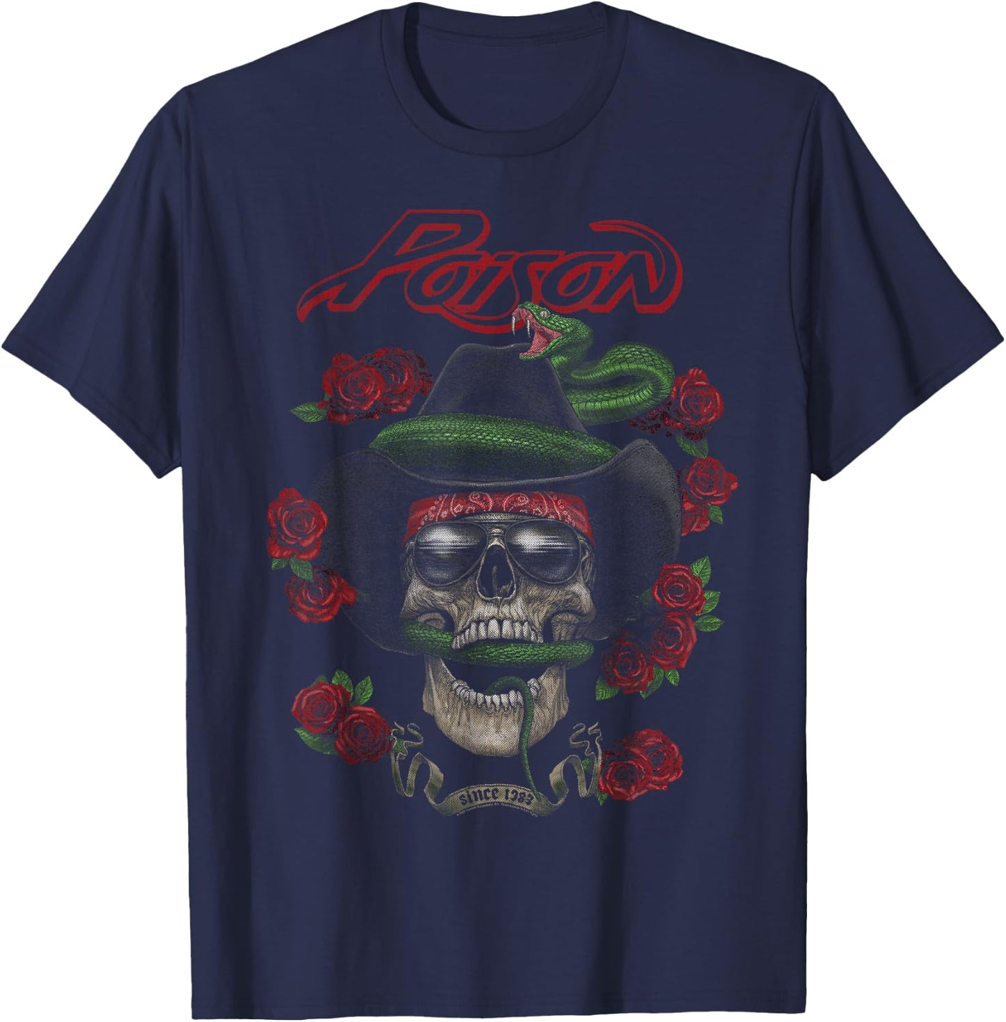 Poison - Rose City Houston T-Shirt - T-Shirt | Navy
