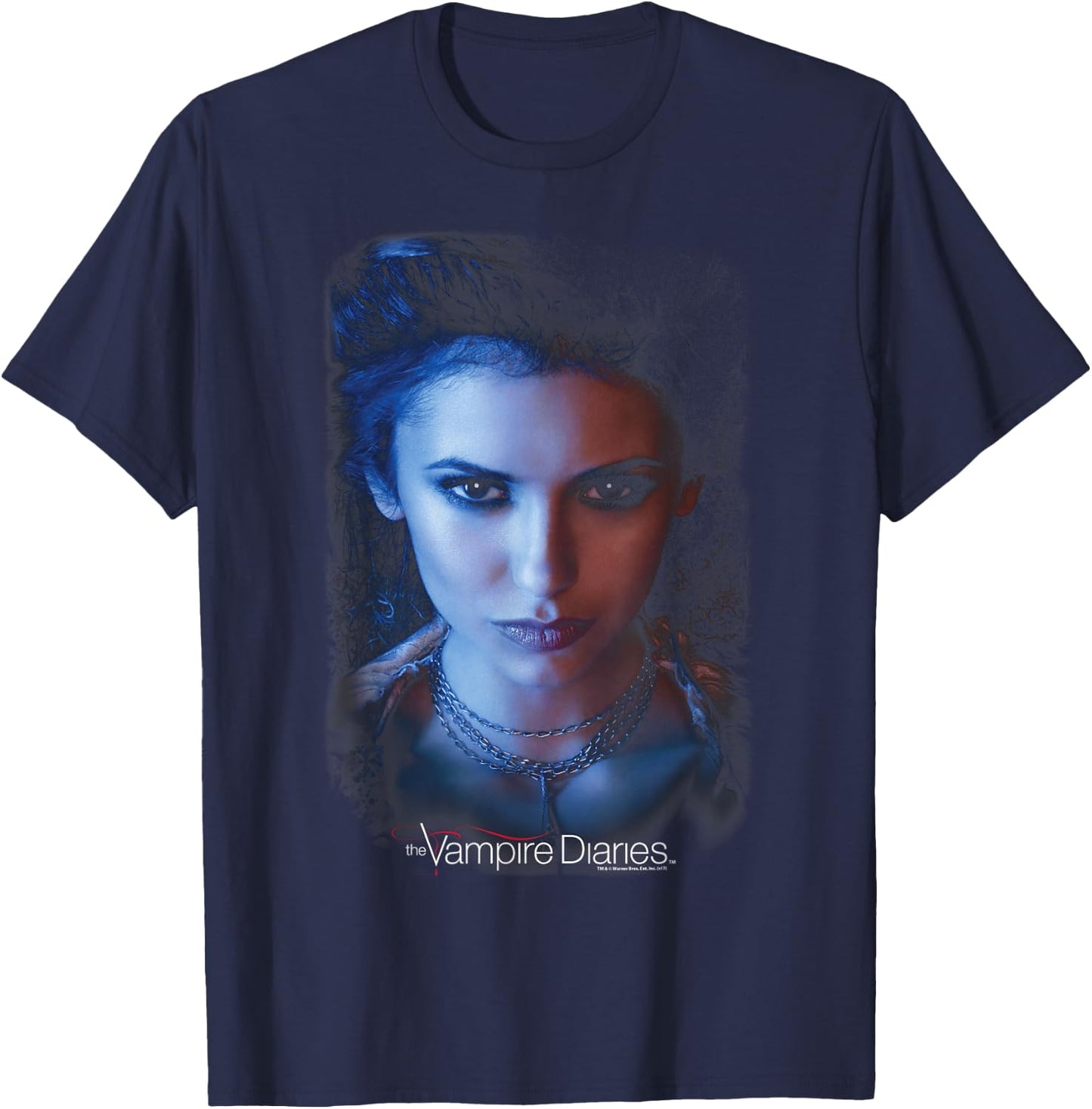 Warner Bros. Vampire Diaries Elena -Adults Black , Small, Short Sleeve T-Shirt - T-Shirt | Navy