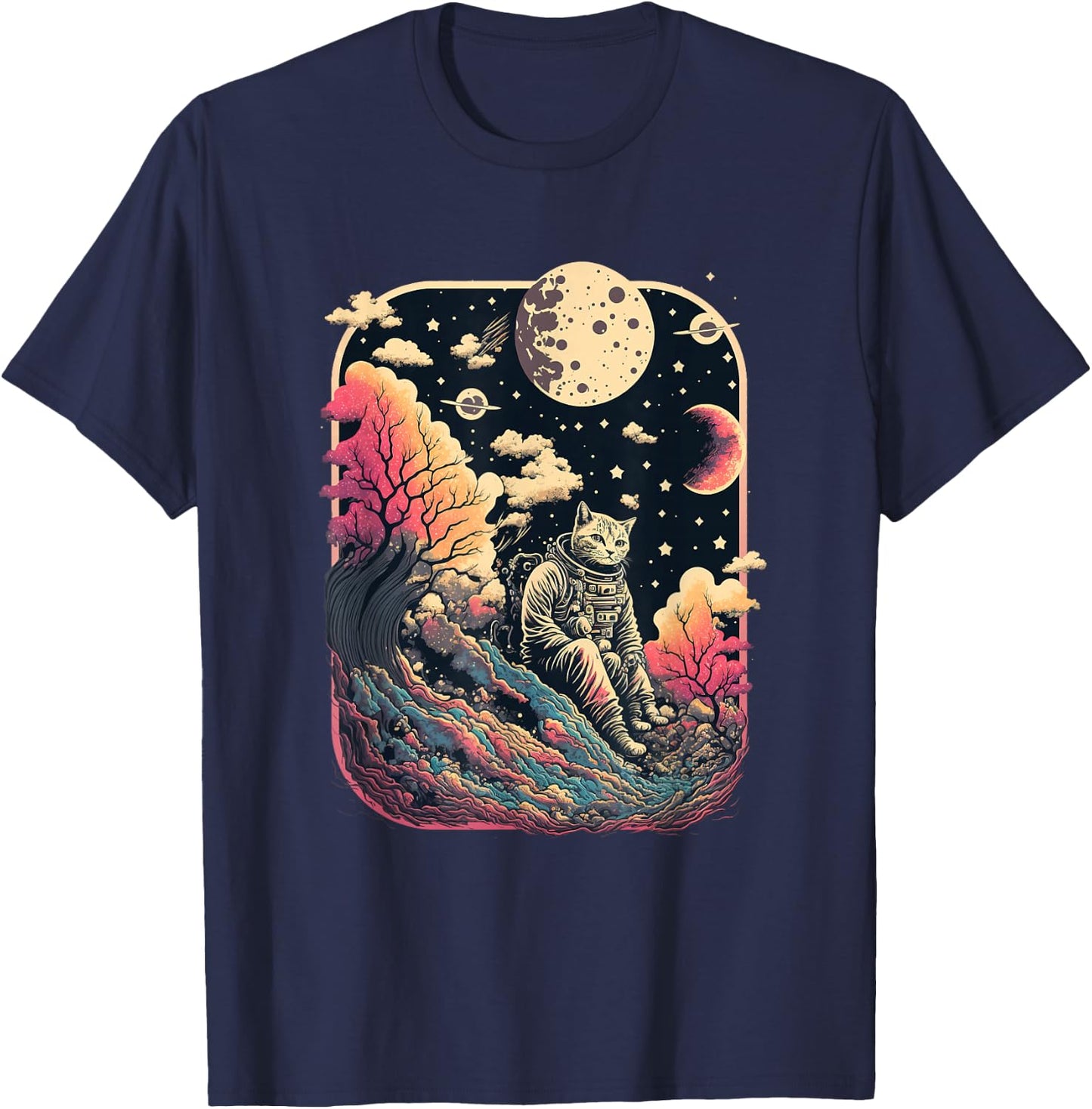 extraterrestrial astronaut cat in space science fiction Women T-Shirt - T-Shirt | Navy