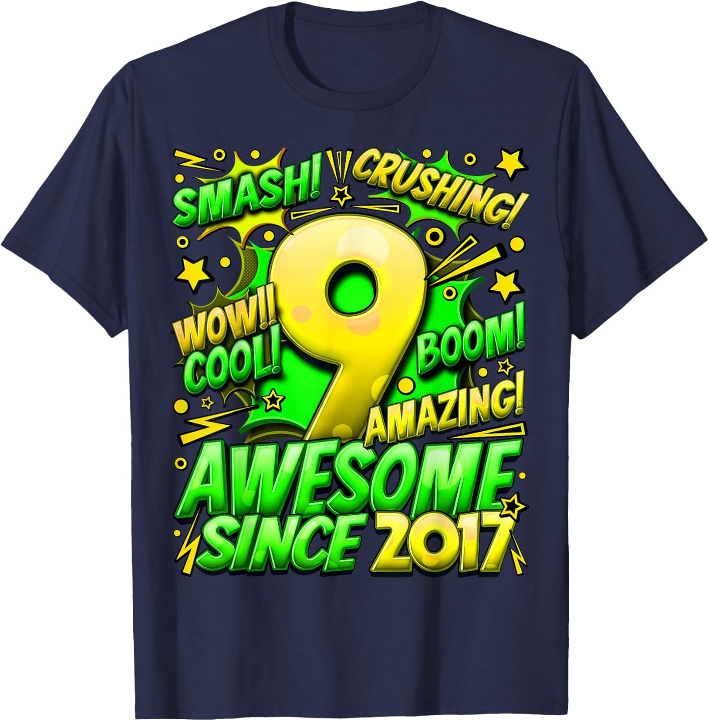 9 Year Old Gifts for Boys 9th Birthday Boy 9 Year Old Boy T-Shirt - T-Shirt | Navy