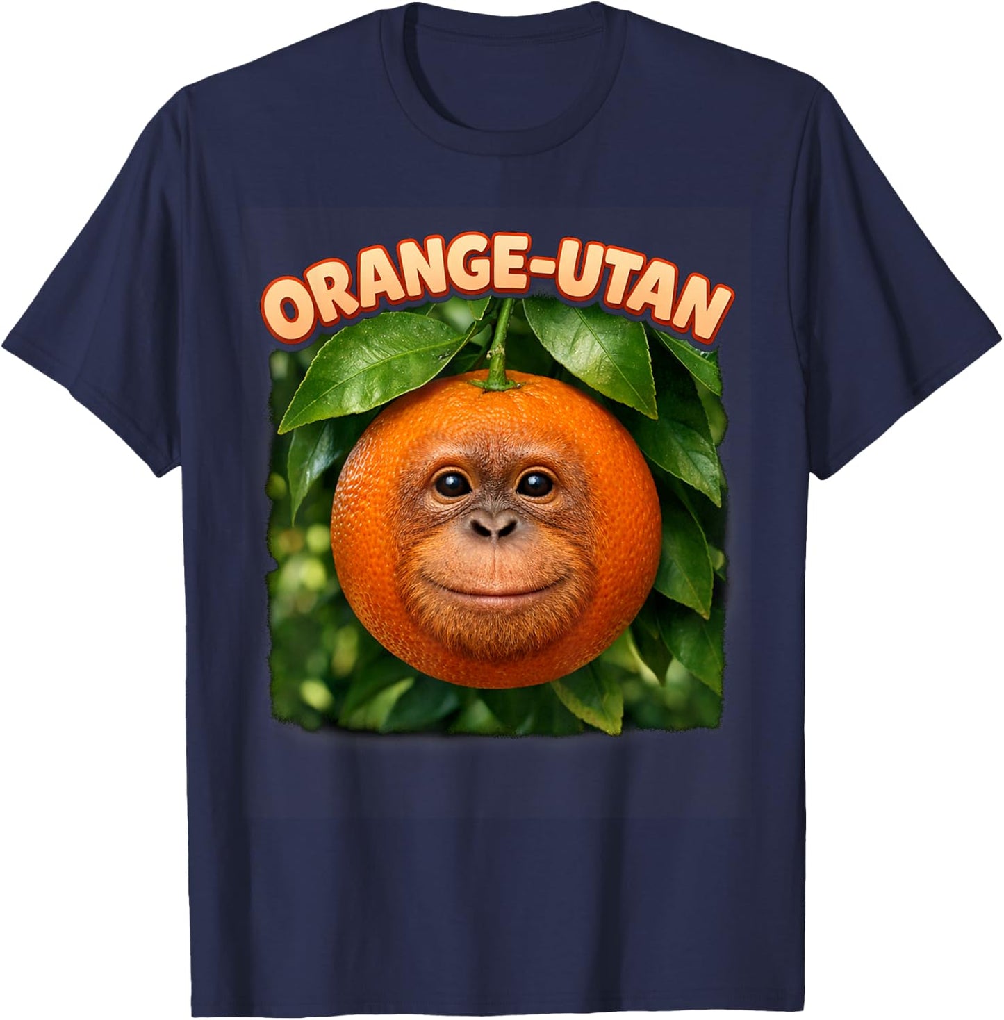 Orange-utan Monkey Orange Orangutan Meme Sarcasm Funny Humor T-Shirt - T-Shirt | Navy