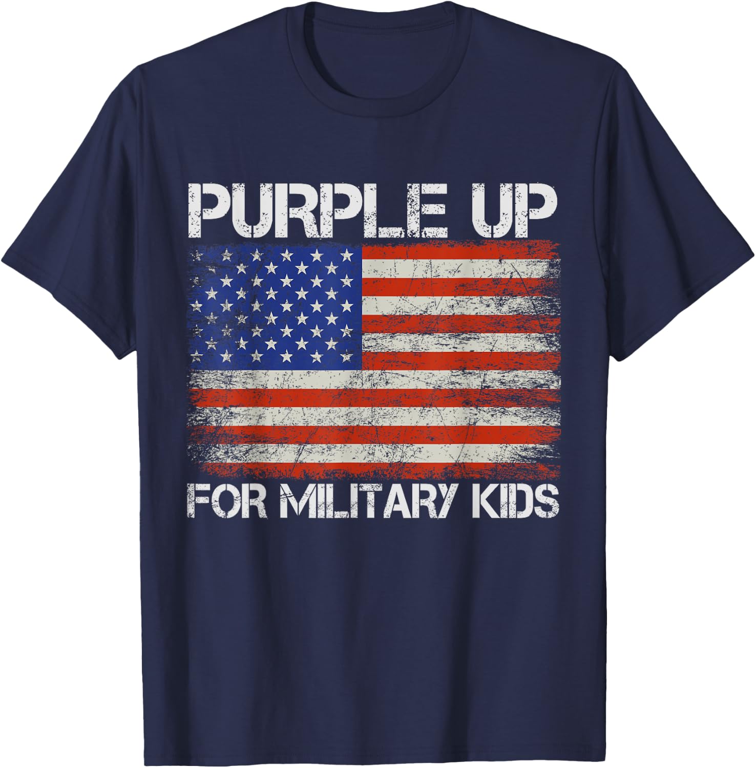 Purple up for Military Kids - Month of the Military Child T-Shirt - T-Shirt | Navy