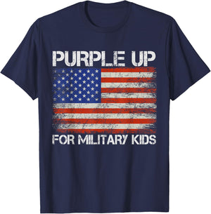 Purple up for Military Kids - Month of the Military Child T-Shirt - T-Shirt | Navy
