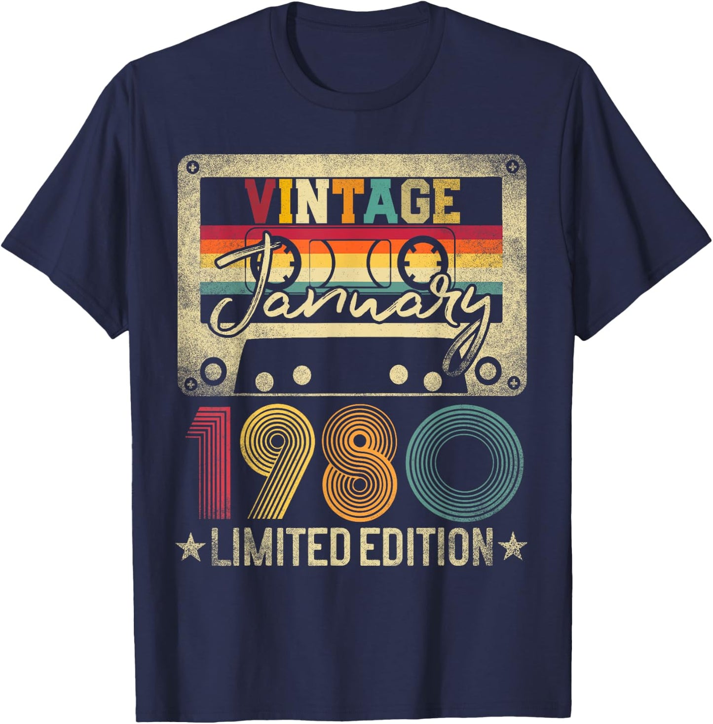 January 45th Birthday Gift Limited Edition 1980 Best Of T-Shirt - T-Shirt | Navy