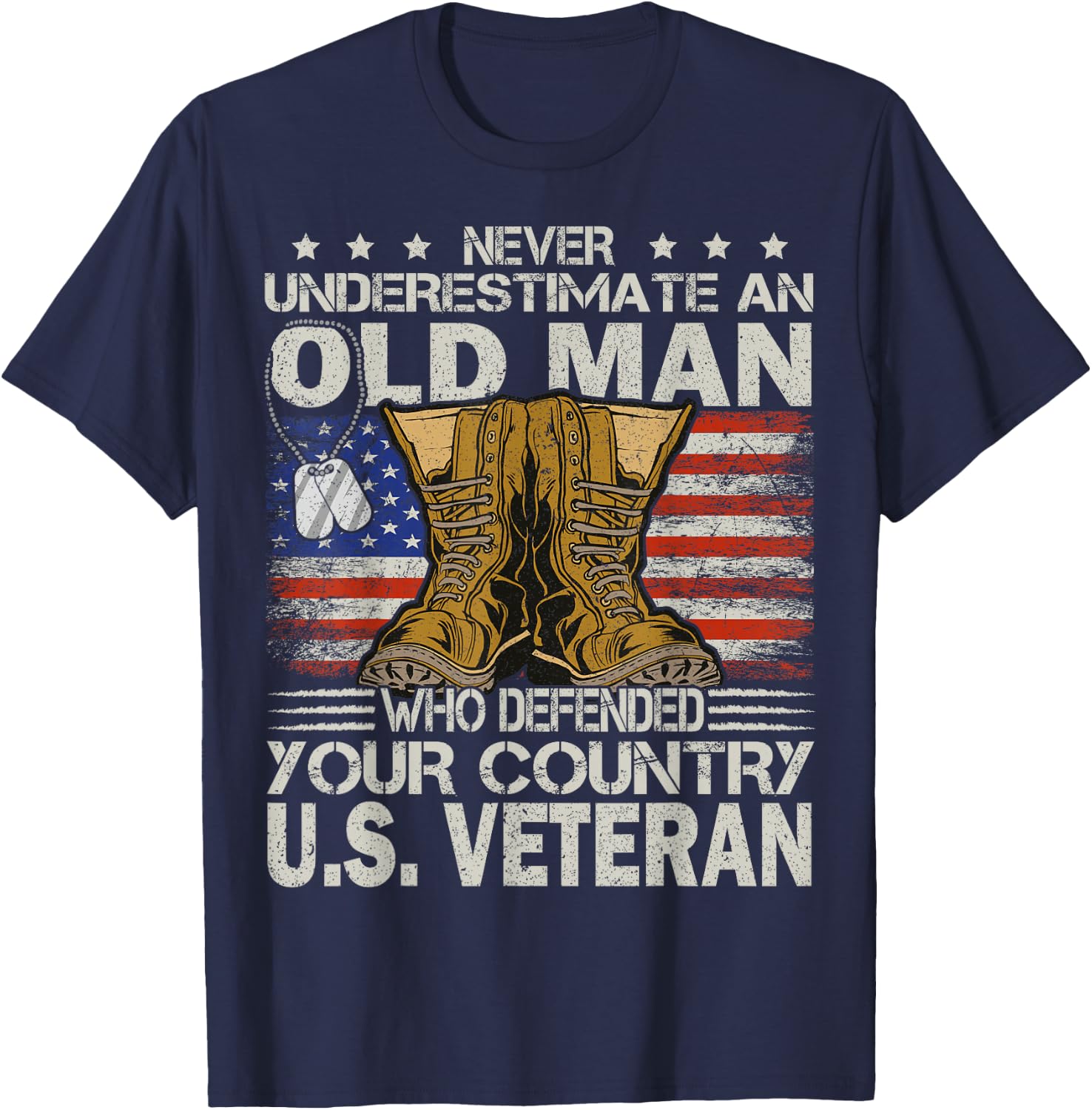Veteran & Father's Day designs US Veteran veterans day Us Patriot , Black T-Shirt - T-Shirt | Navy