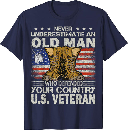Veteran & Father's Day designs US Veteran veterans day Us Patriot , Black T-Shirt - T-Shirt | Navy