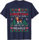 All I Want Is To Stay Home And Pet My Beagle Christmas Funny T-Shirt - T-Shirt | Navy