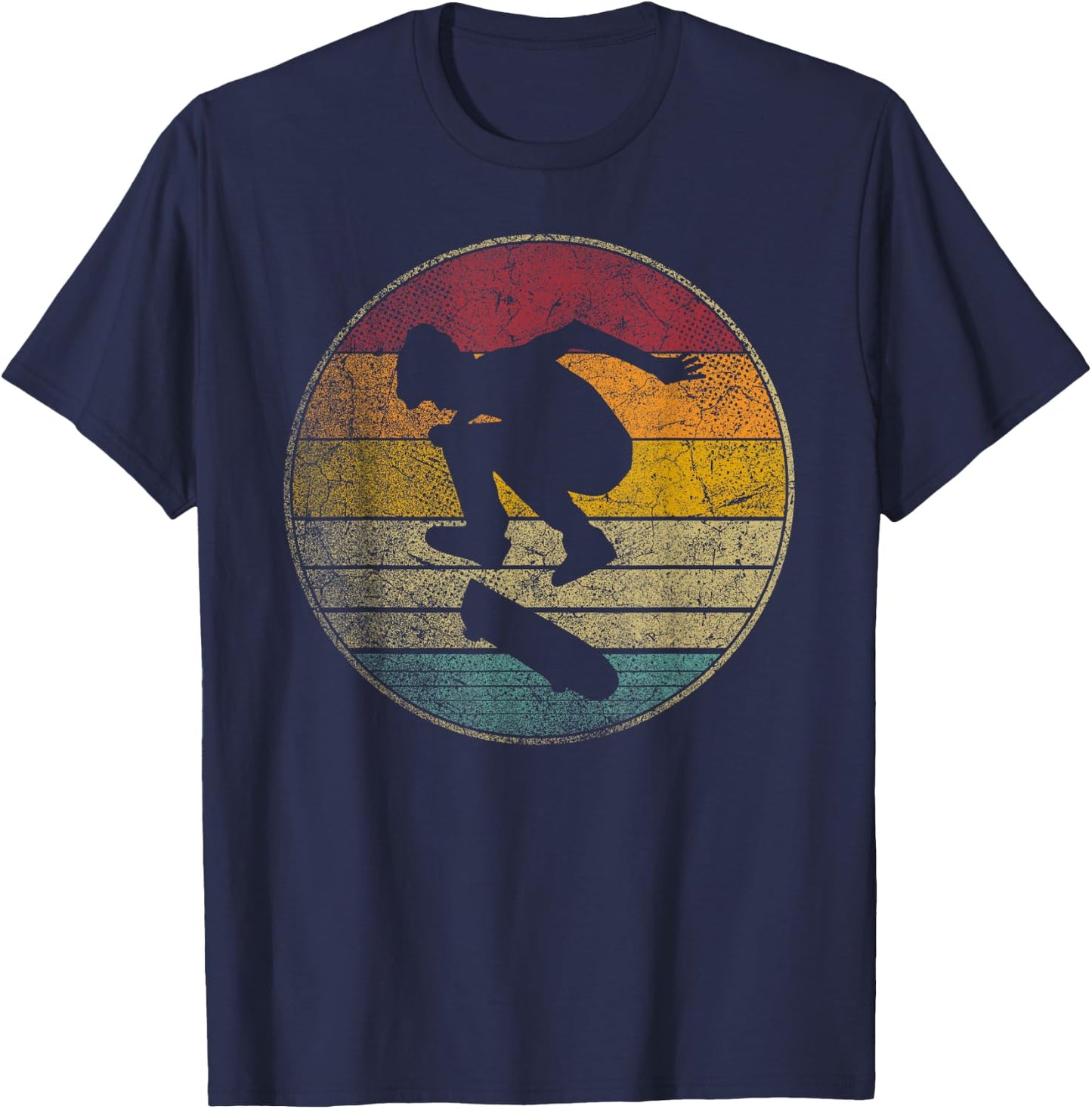 Skateboard Shirt Skate Vintage Retro 70s 80s 90s Gift Love T-Shirt - T-Shirt | Navy