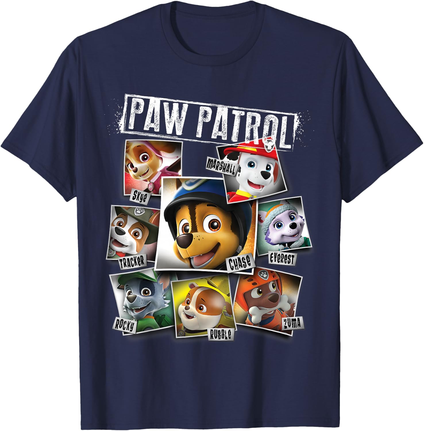 Paw Patrol Polaroid Photo Collage T-Shirt - T-Shirt | Navy