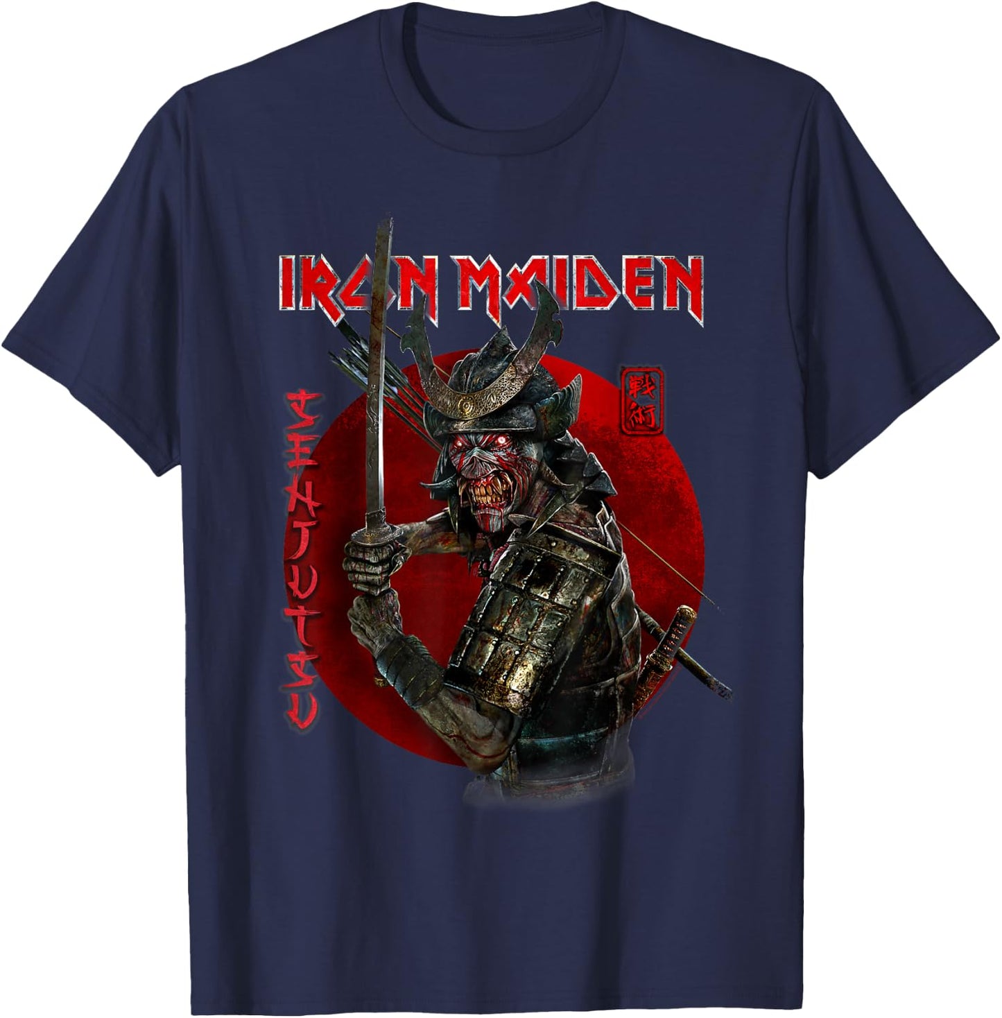 Iron Maiden - Senjutsu Eddie Red Circle T-Shirt - T-Shirt | Navy