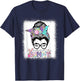 Mama Bunny Messy Bun Easter Day Mom Life Costume T-Shirt - T-Shirt | Navy
