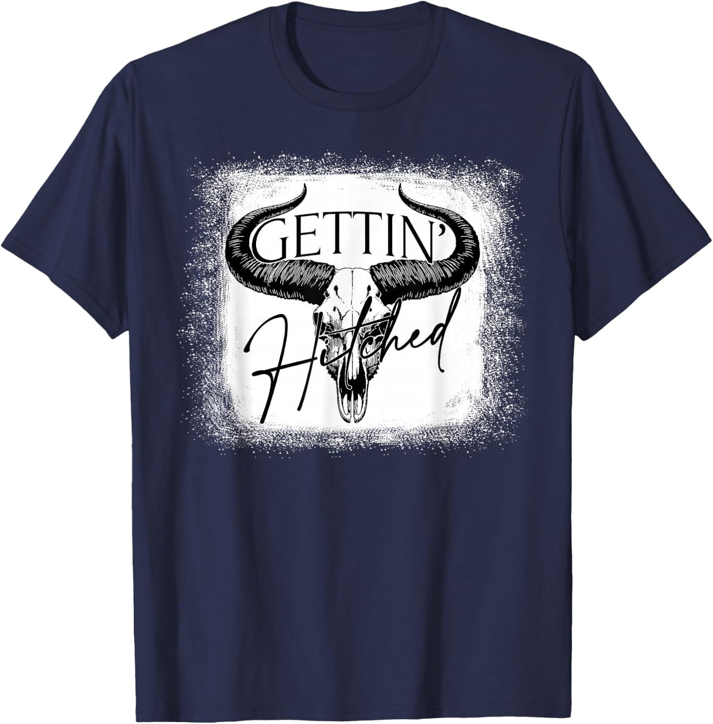 Getting Hitched Team Bride Western Cowgirls Bachelorette T-Shirt - T-Shirt | Navy