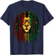 Reggae Lion Dreadlocks Wild Cat Rasta Africa Rastafari Look T-Shirt - T-Shirt | Navy