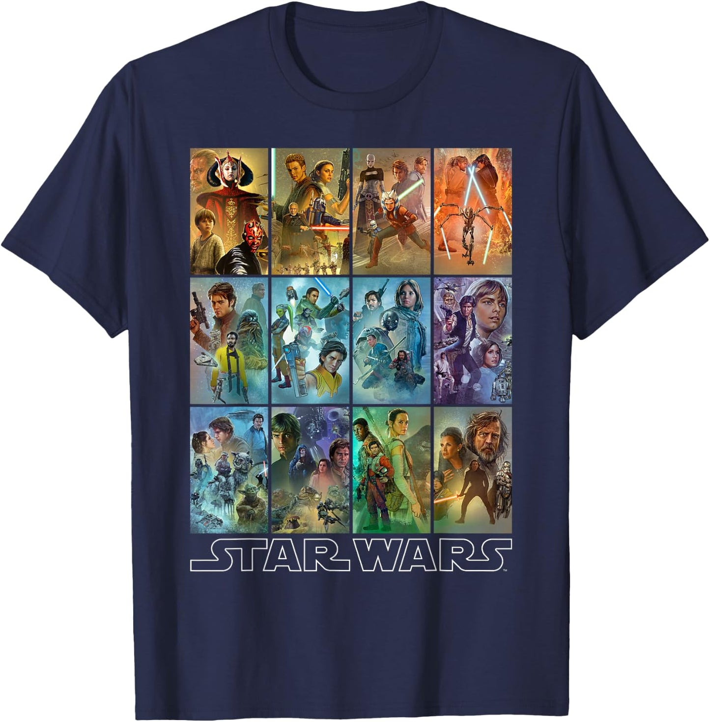Star Wars Celebration Mural Art Panels T-Shirt - T-Shirt | Navy