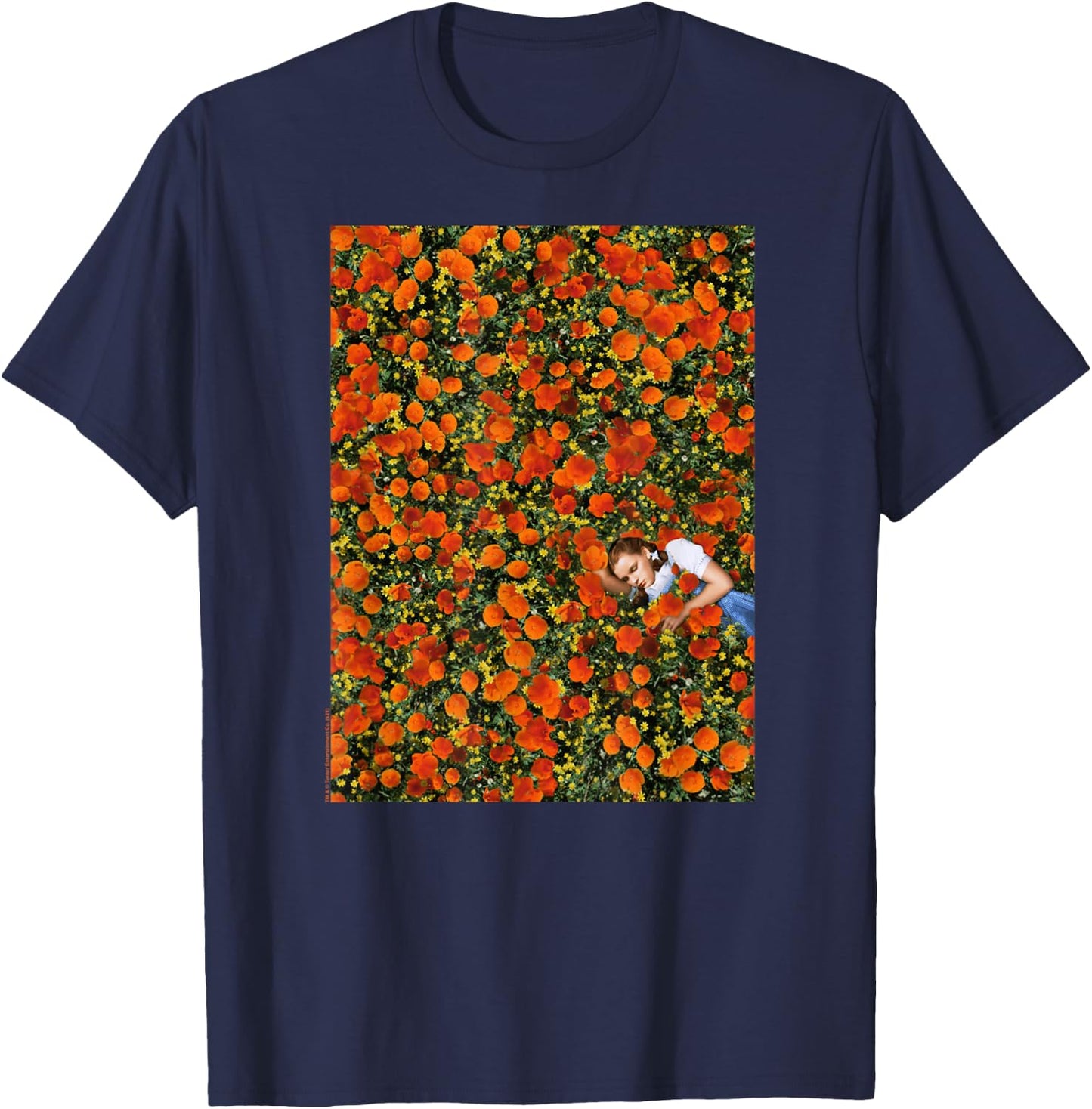 Wizard of Oz Dorothy Poppy Field Photo Vintage Movie T-Shirt - T-Shirt | Navy