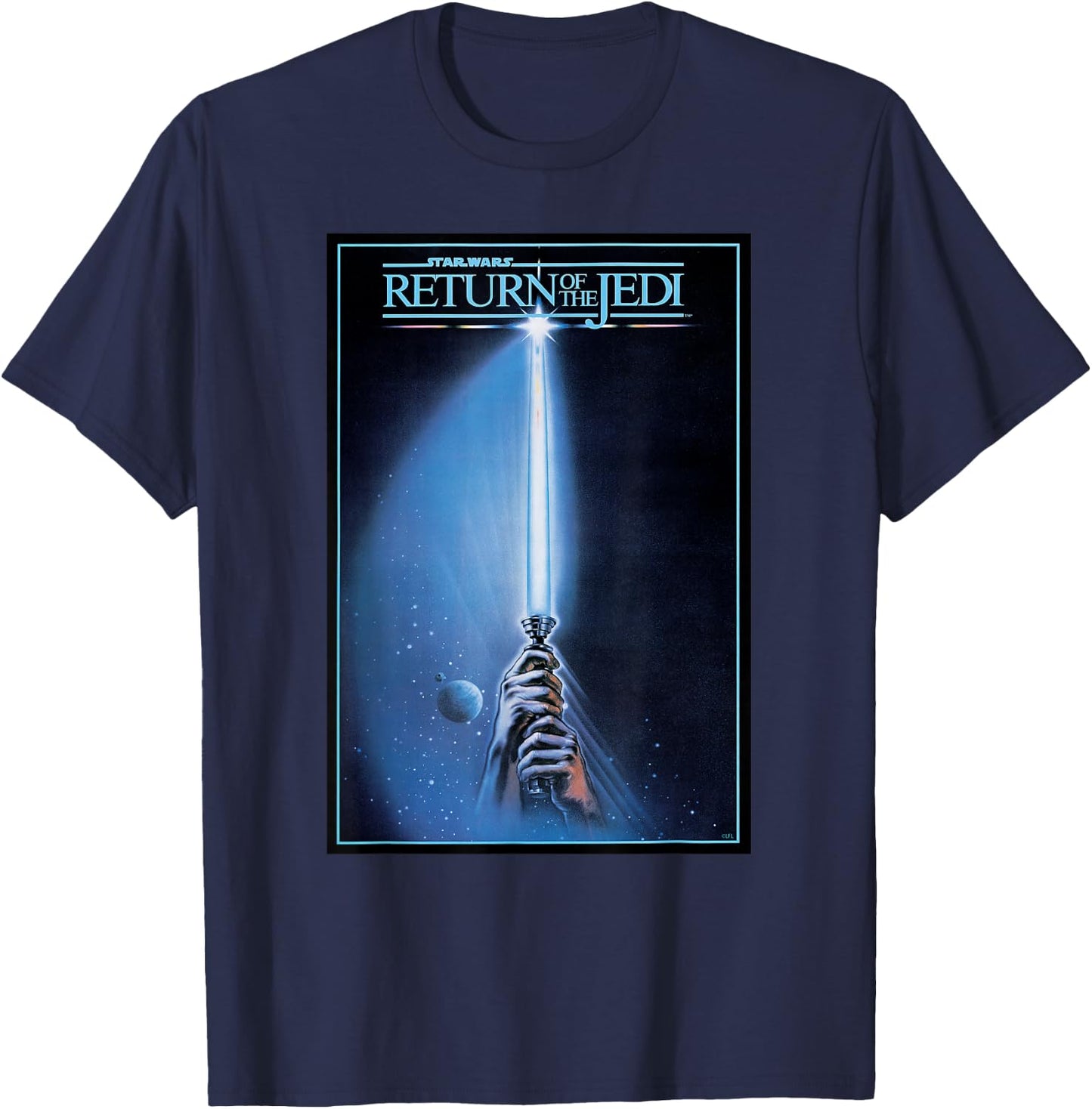 Star Wars Return of the Jedi Lightsaber Movie Poster T-Shirt - T-Shirt | Navy