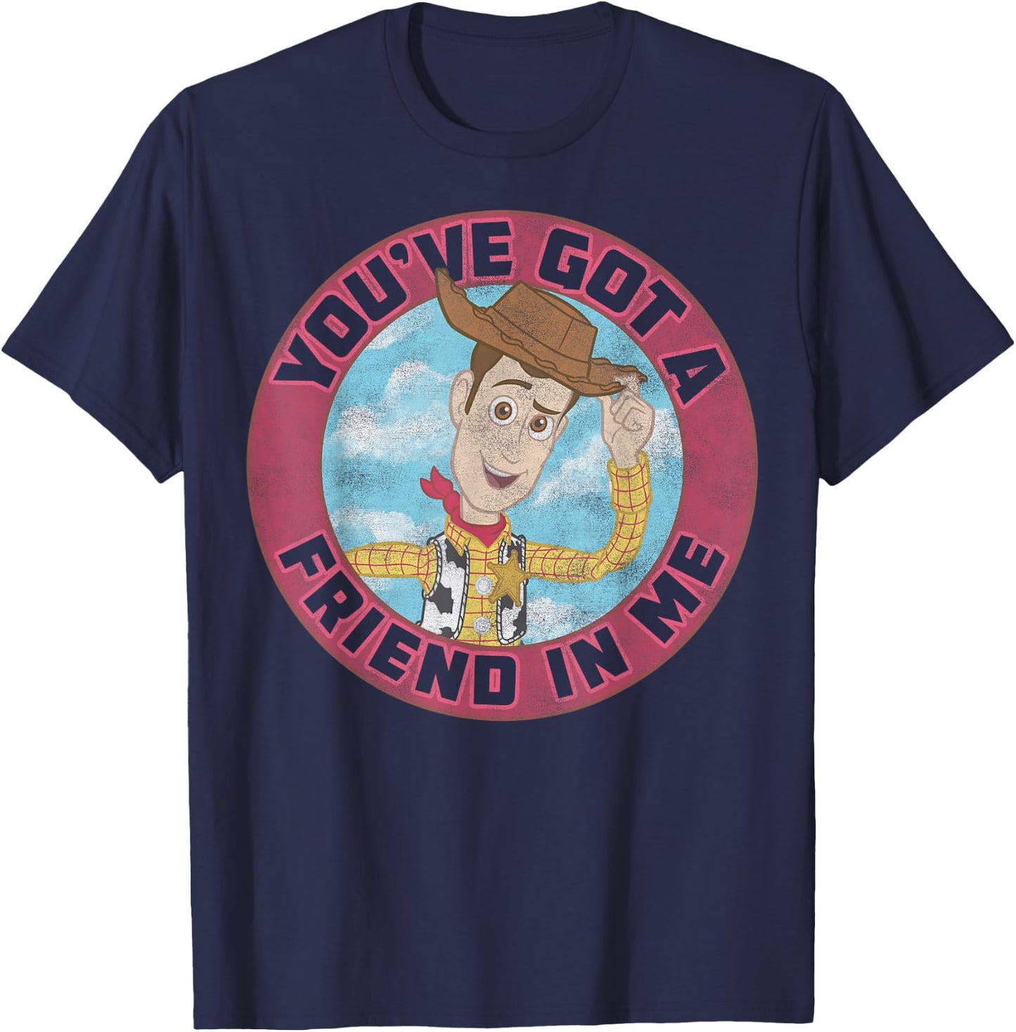 Disney Pixar Toy Story Woody Friend in Me Vintage Distressed T-Shirt - T-Shirt | Navy