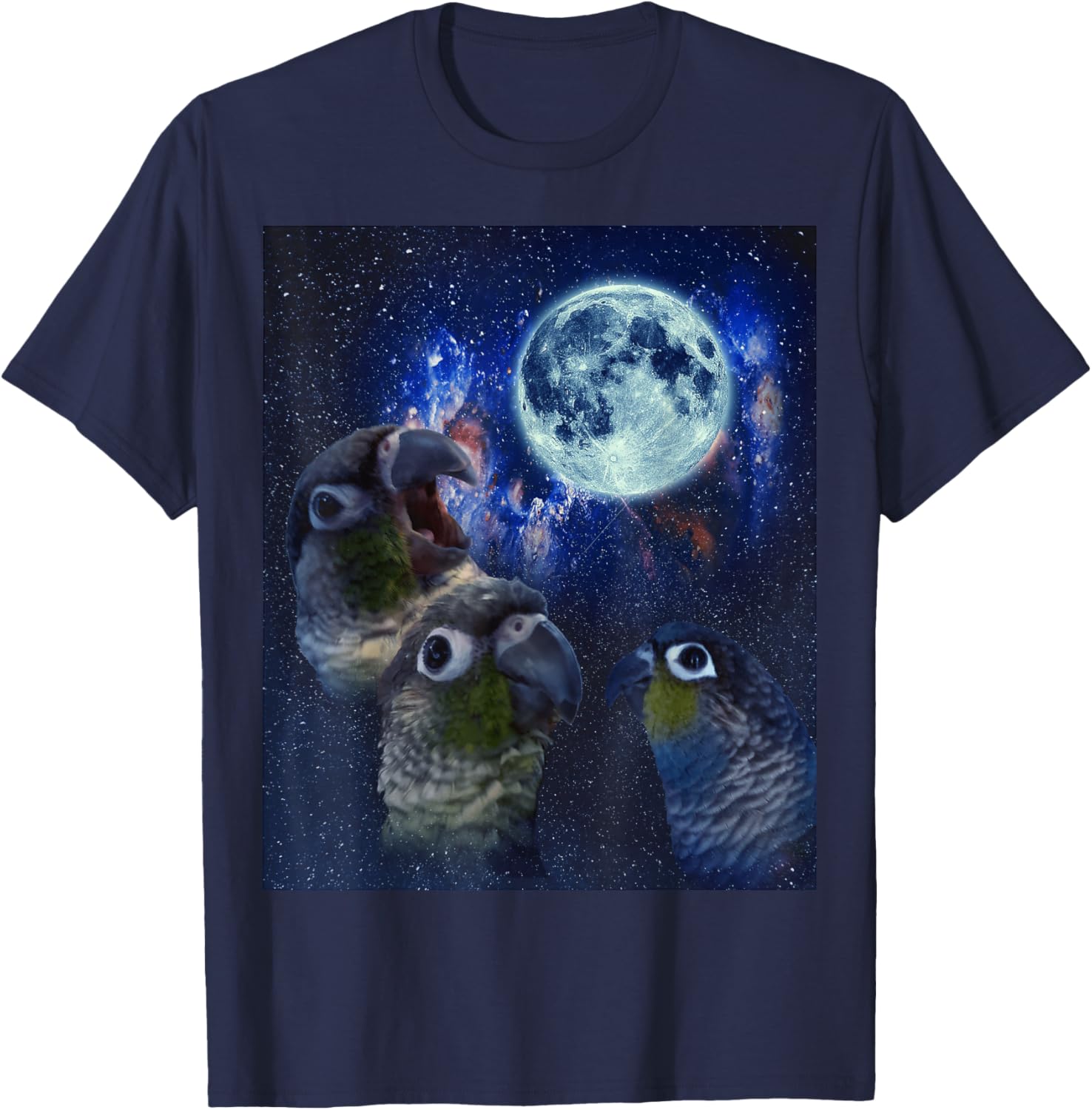 Conures howling at the moon T-Shirt - T-Shirt | Navy