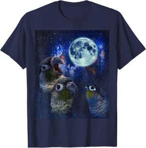Conures howling at the moon T-Shirt - T-Shirt | Navy