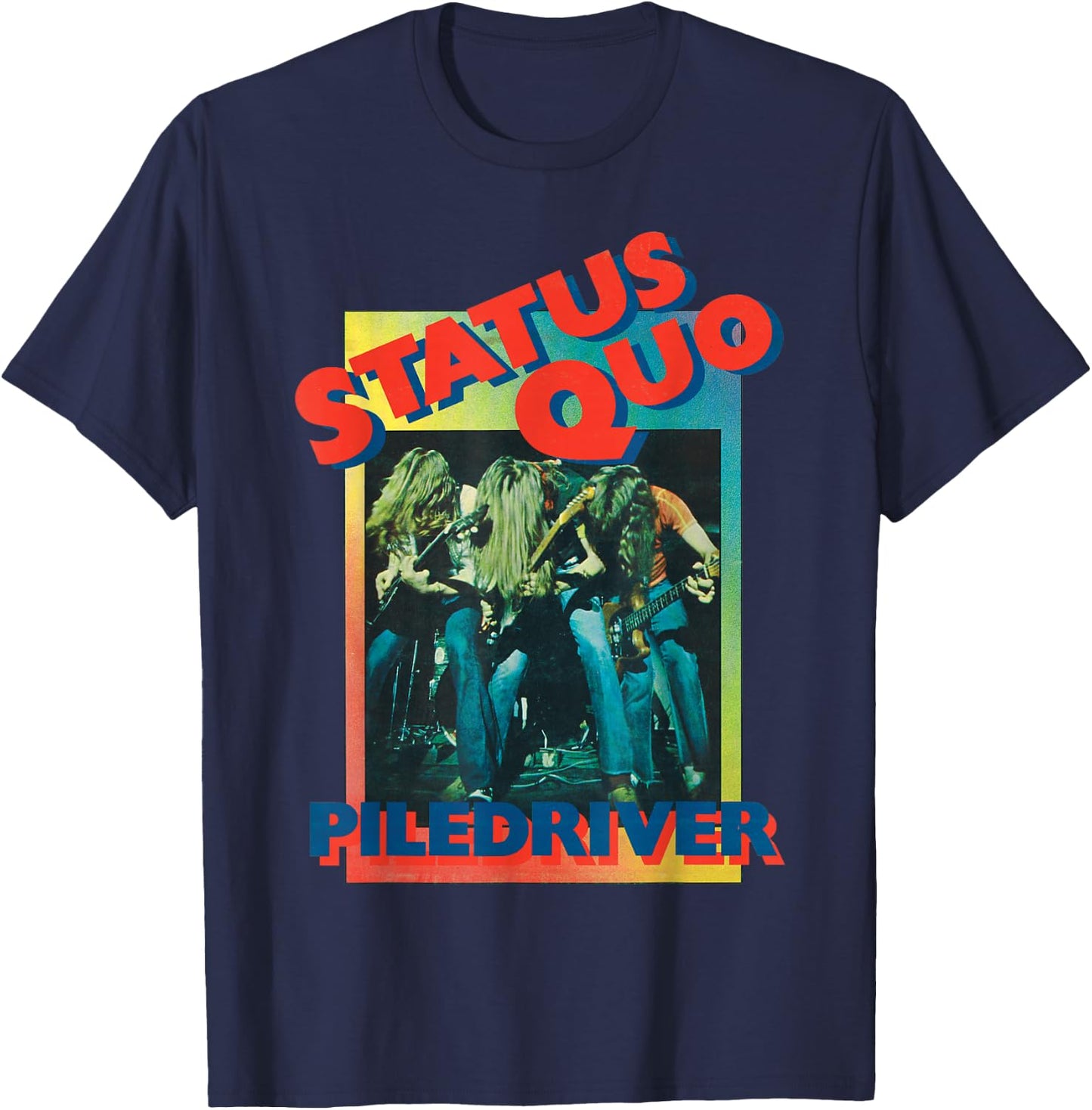 Status Quo - Piledriver Gradient T-Shirt - T-Shirt | Navy