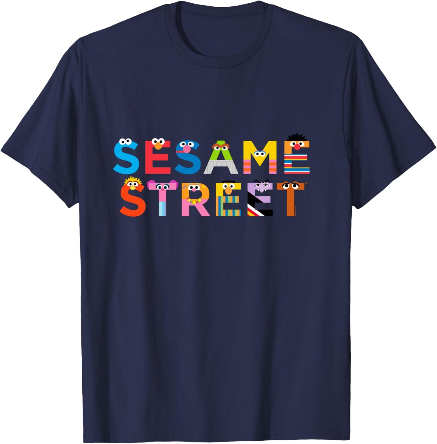 Sesame Street with Monster Letters T-Shirt - T-Shirt | Navy