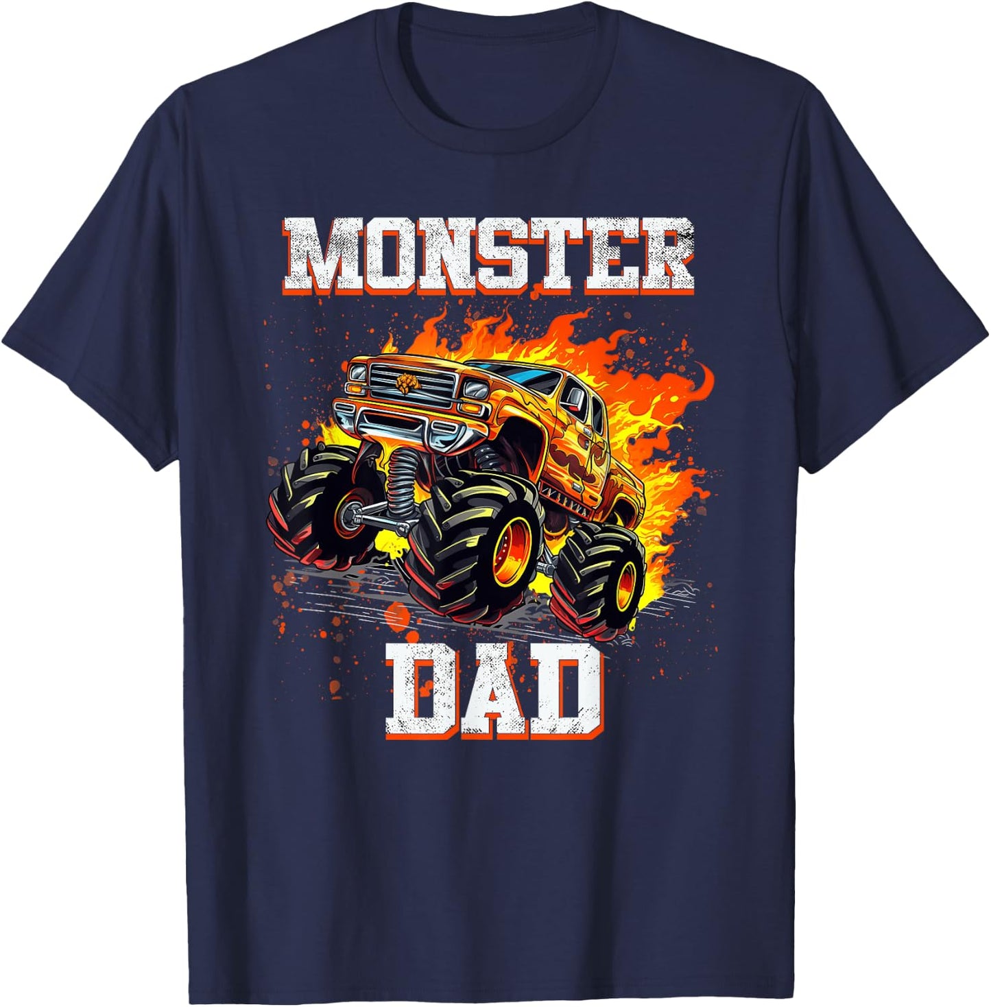 Monster Truck Dad Fathers Day Shirt Monster Truck Are My Jam T-Shirt - T-Shirt | Navy