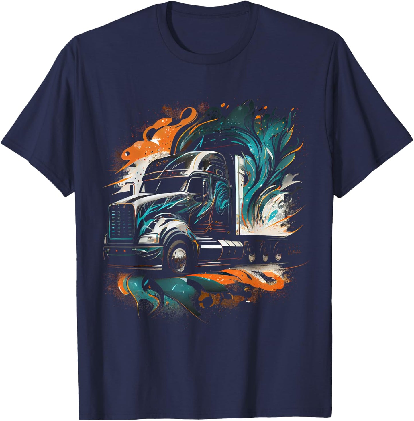 Truck Driver 18 Wheeler Trucker Gift T-Shirt - T-Shirt | Navy