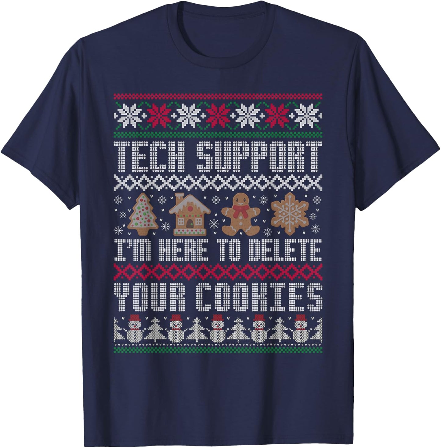 Funny Christmas Tech Support Shirt Computer Programmer Gifts T-Shirt - T-Shirt | Navy