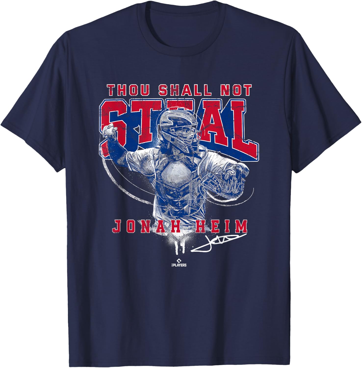 Thou Shall Not Steal Jonah Home Texas MLBPA T-Shirt - T-Shirt | Navy