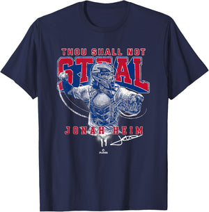 Thou Shall Not Steal Jonah Home Texas MLBPA T-Shirt - T-Shirt | Navy