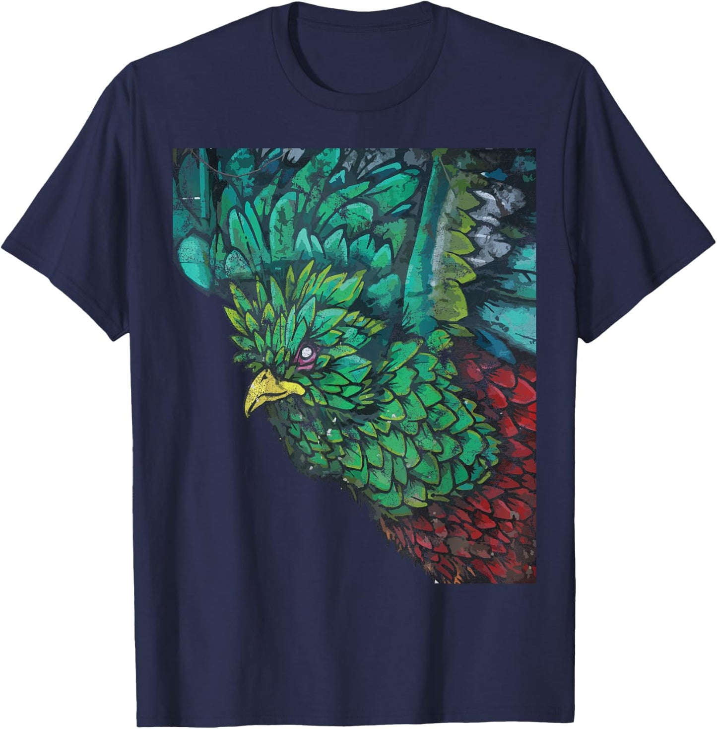Quetzal Chapin Street Art Tikal Peten Maya Antigua Guatemala T-Shirt - T-Shirt | Navy