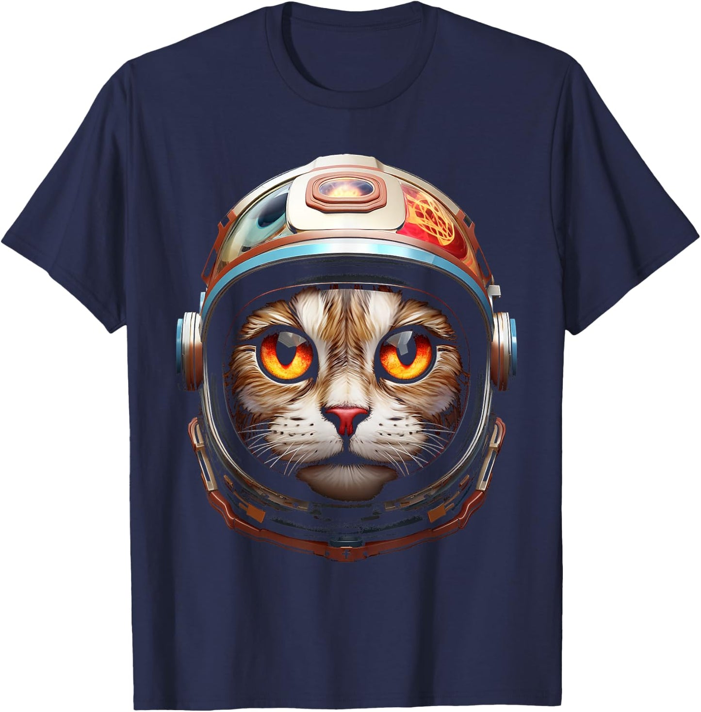 Cat Astronaut Fantasy Graphic Animal Art Cat T-Shirt - T-Shirt | Navy
