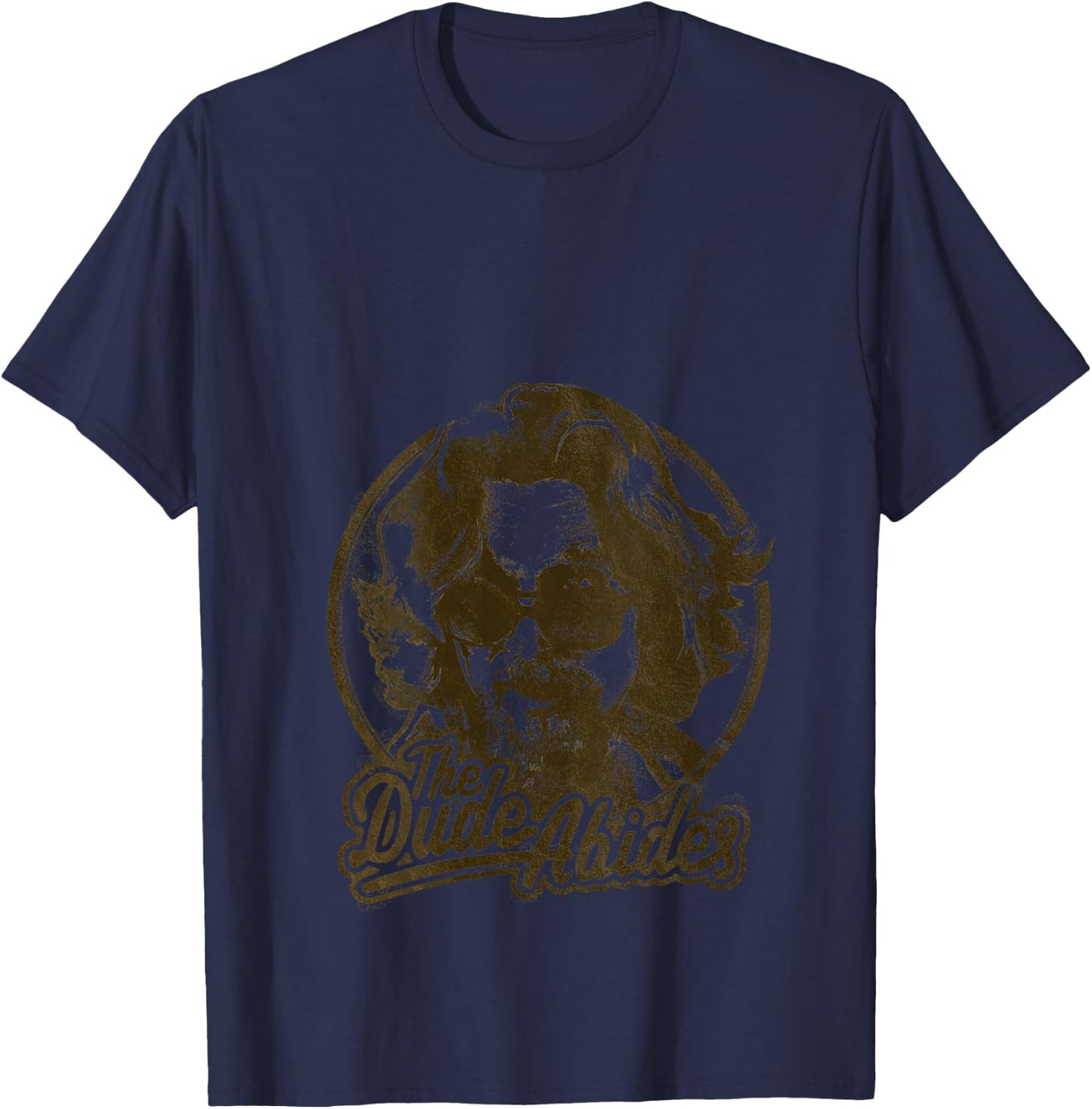 Big Lebowski The Dude Abides Negative Head Shot Portrait V-Neck T-Shirt - T-Shirt | Navy