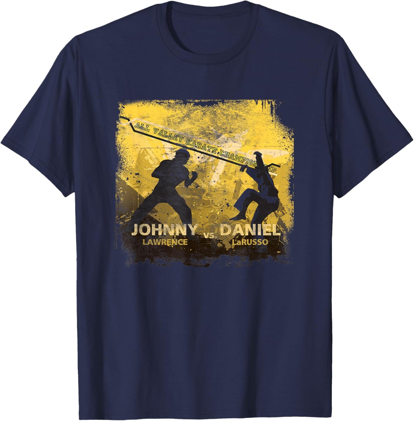 Cobra Kai Johnny vs Daniel All-Valley Karate TV Show T-Shirt - T-Shirt | Navy