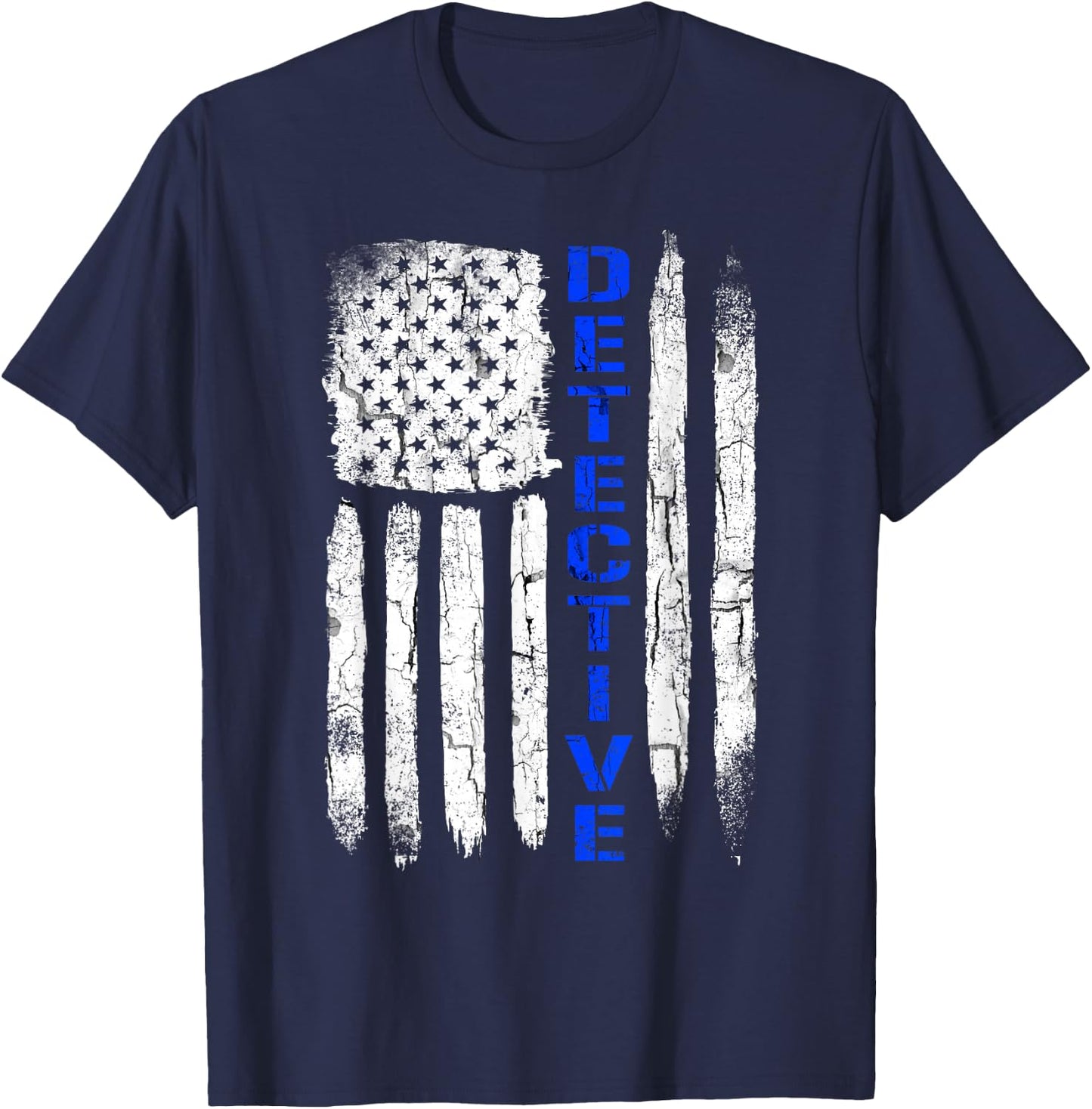 Thin Blue Line Flag American Detective Shirt T-Shirt - T-Shirt | Navy