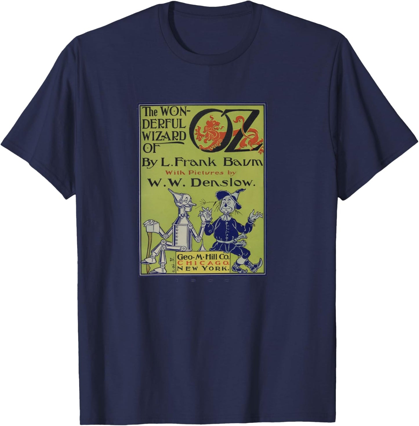 Vintage Scarecrow & Tin Man Vintage Wizard of OZ Book Poster T-Shirt - T-Shirt | Navy