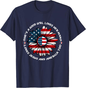 She's a Good Girl Loves her Mama T-Shirt - T-Shirt | Navy