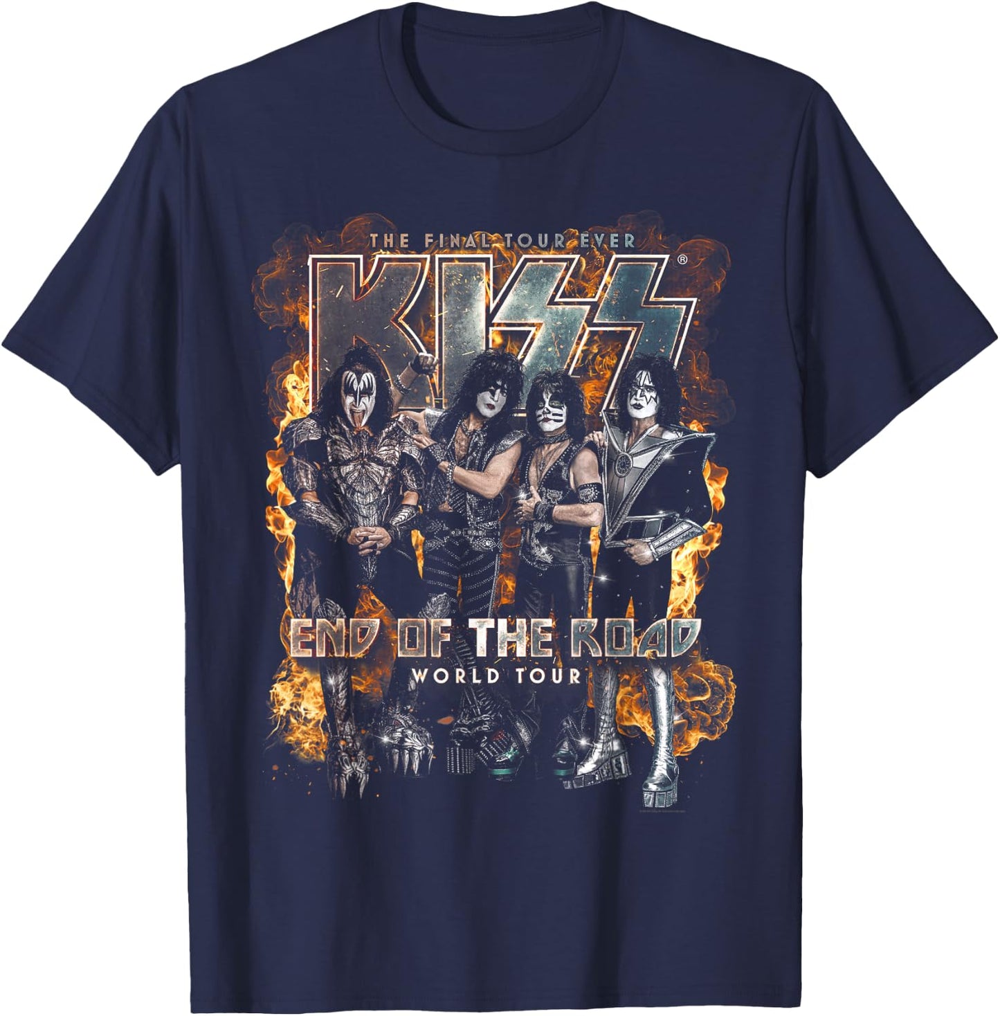 KISS - End of The Road Tour Event Small T-Shirt - T-Shirt | Navy