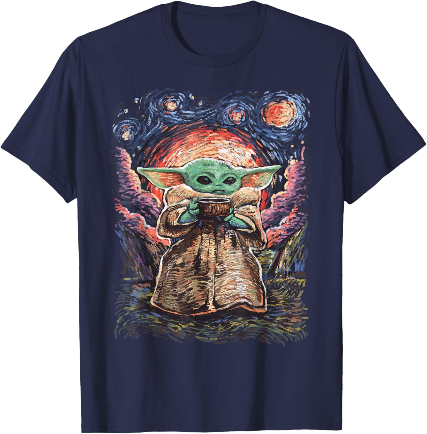 Star Wars The Child Starry Night T-Shirt - T-Shirt | Navy