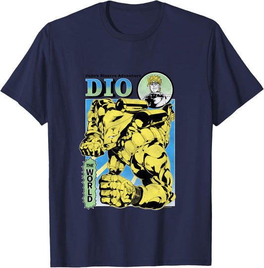 JoJo's Bizarre Adventure Part 3 DIO & The World Illustration T-Shirt - T-Shirt | Navy