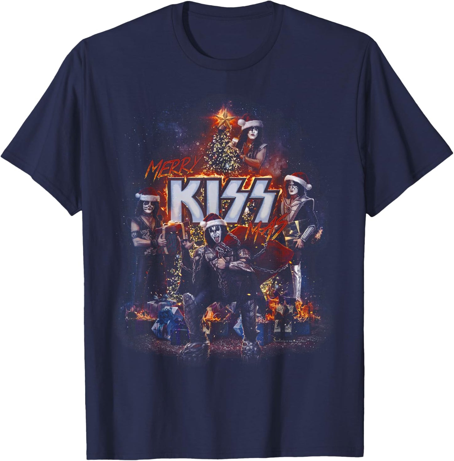 KISS - Very Merry KISSmas T-Shirt - T-Shirt | Navy