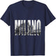 Milano Duomo Black and White Logo Image T-Shirt - T-Shirt | Navy