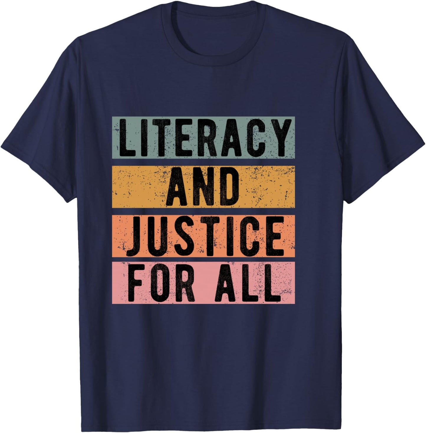 Literacy and Justice For All Read Banned Books Banning Books T-Shirt - T-Shirt | Navy