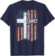 Faith Family Freedom - Christian Vintage USA Flag - ON BACK T-Shirt - T-Shirt | Navy