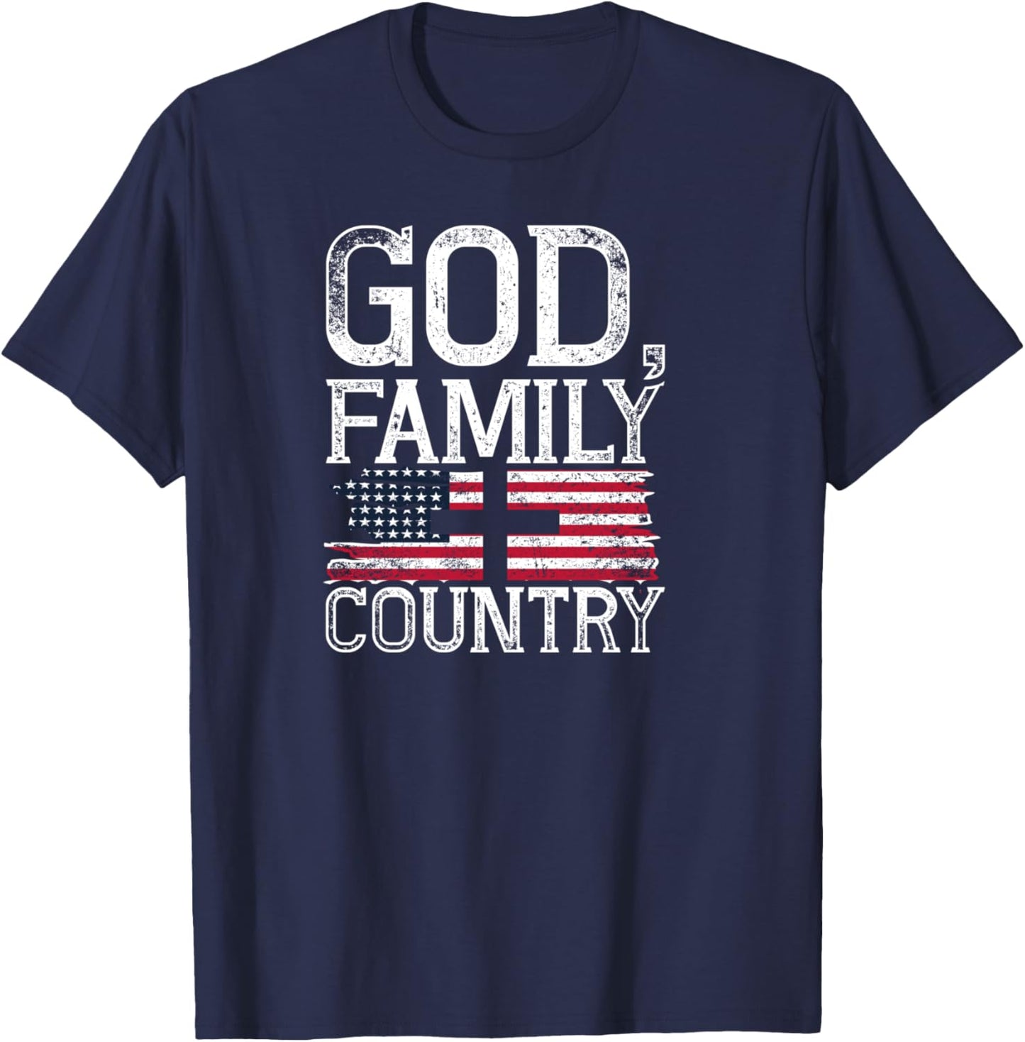 Patriotic Christian American Pride Christianity Faith Prayer T-Shirt - T-Shirt | Navy