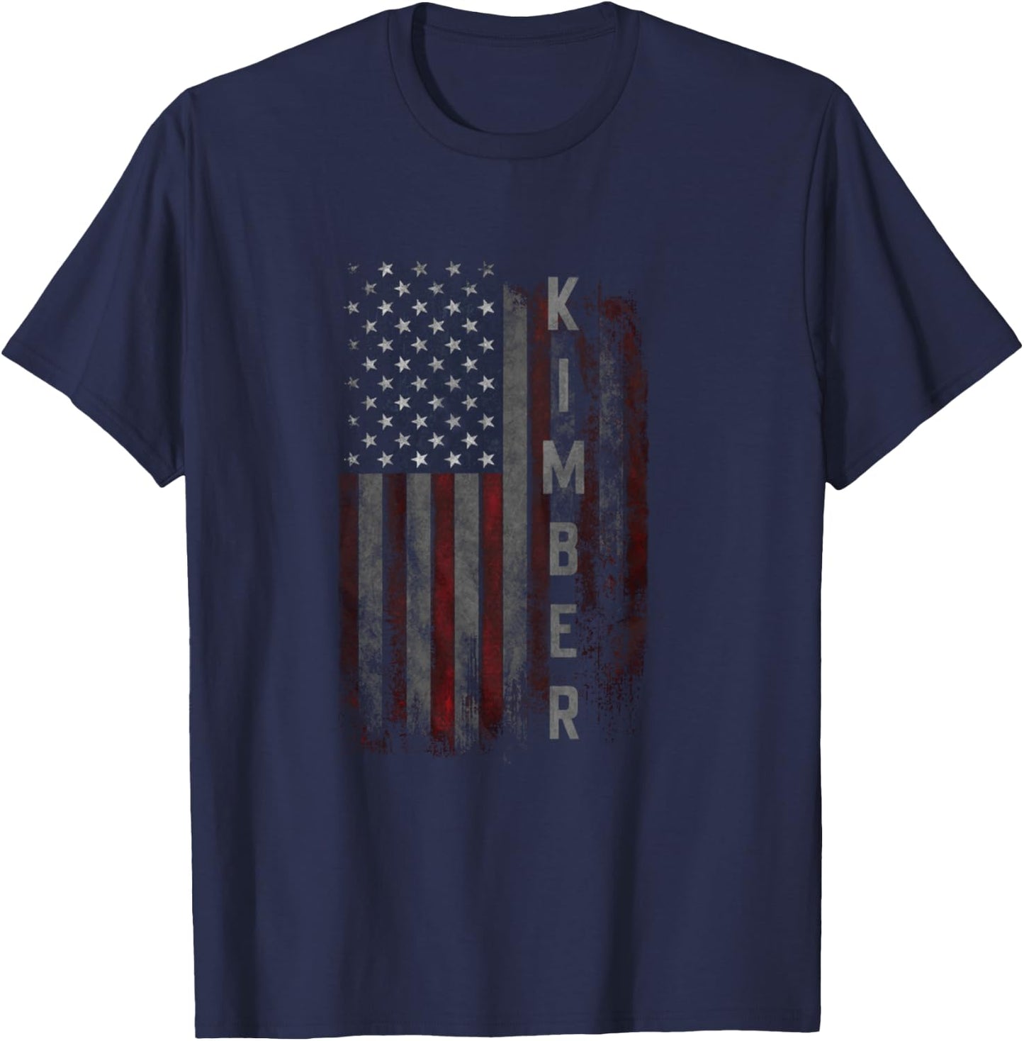 Kimber Family American Flag Gift T-Shirt - T-Shirt | Navy