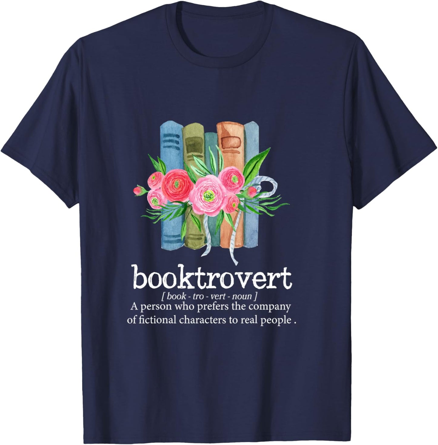 Booktrovert Books Reading Lover Library Librarian Funny T-Shirt - T-Shirt | Navy