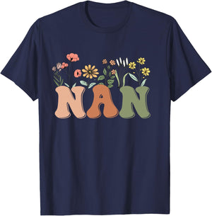 Wildflowers Nan Floral Mother's Day Nan T-Shirt - T-Shirt | Navy