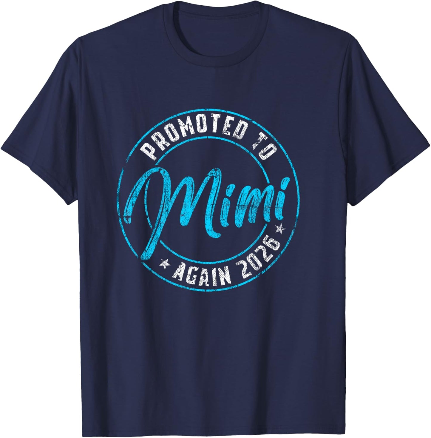 Promoted to Mimi Again 2026 Grandma Vintage Reveal T-Shirt - T-Shirt | Navy